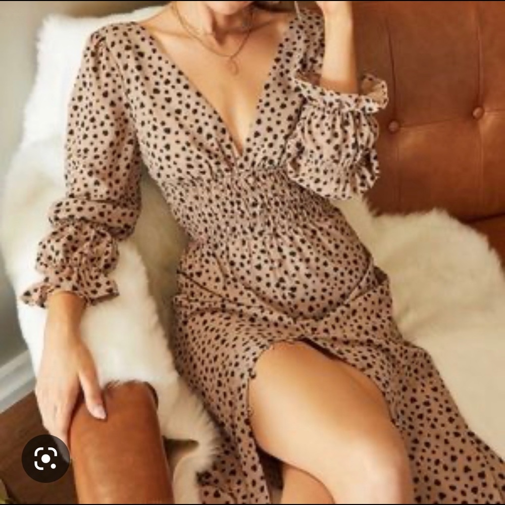 Midi leopard dress. XS.